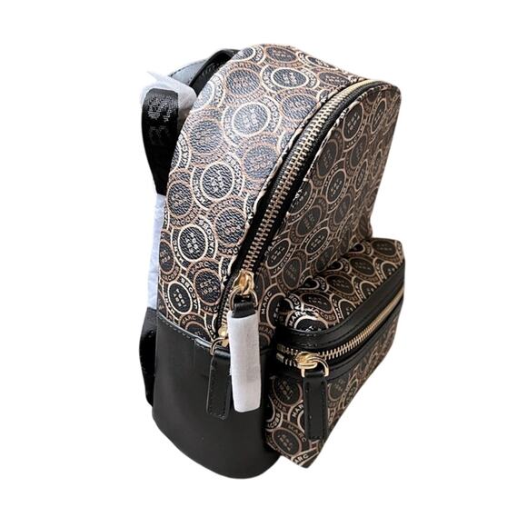 NWT Marc Jacobs Signet Logo Backpack Small Bag Black Monogram Mini - Picture 3 of 9